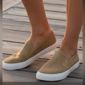 Sperry Camel Crest Twin Gore Perforated Slip-On Loafers size 10